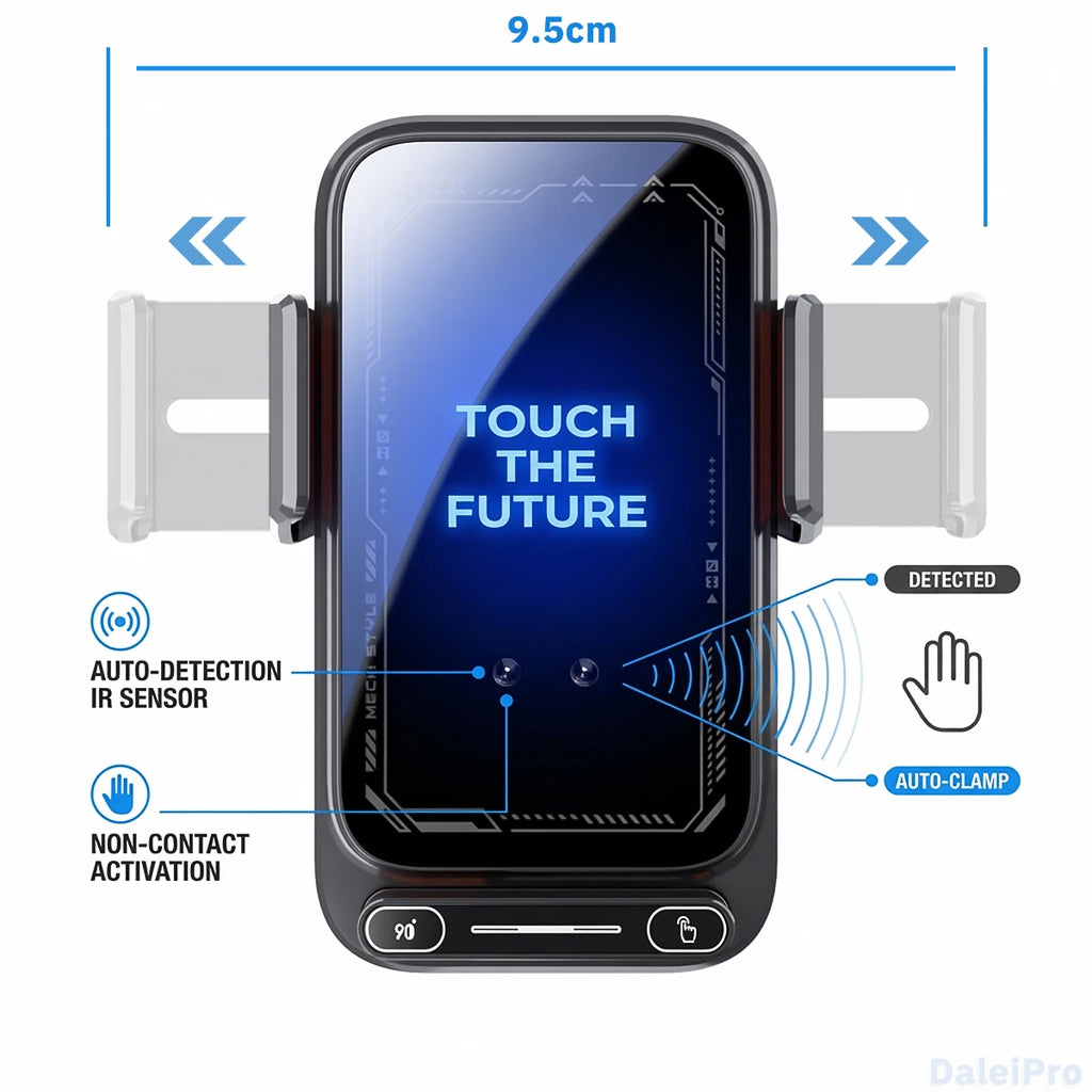 15W Wireless Car Phone Holder Charger – Auto Sensing Fast Charging Mount
