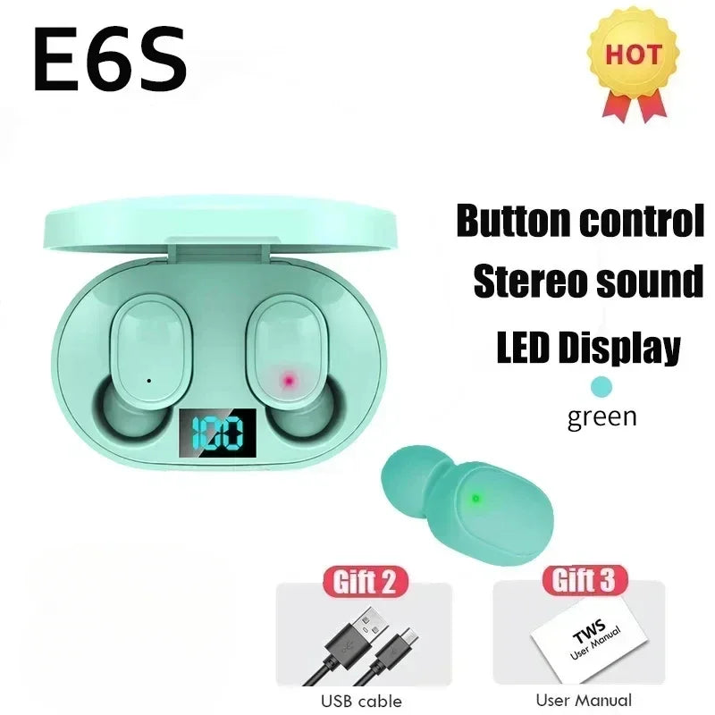 E6S TWS Wireless Earbuds – Bluetooth 5.0 Headphones with Charging Case.