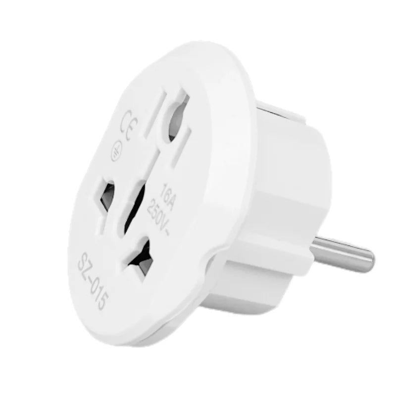 Universal EU Plug Travel Adapter | UK/US/AU to Europe Converter | 16A Power Adapter