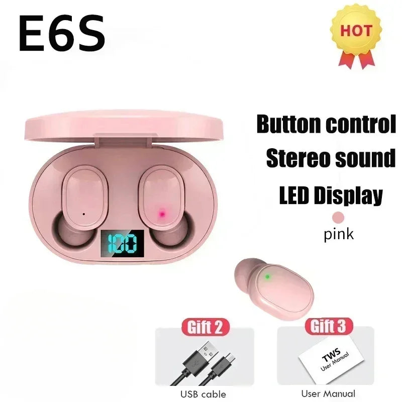 E6S TWS Wireless Earbuds – Bluetooth 5.0 Headphones with Charging Case.