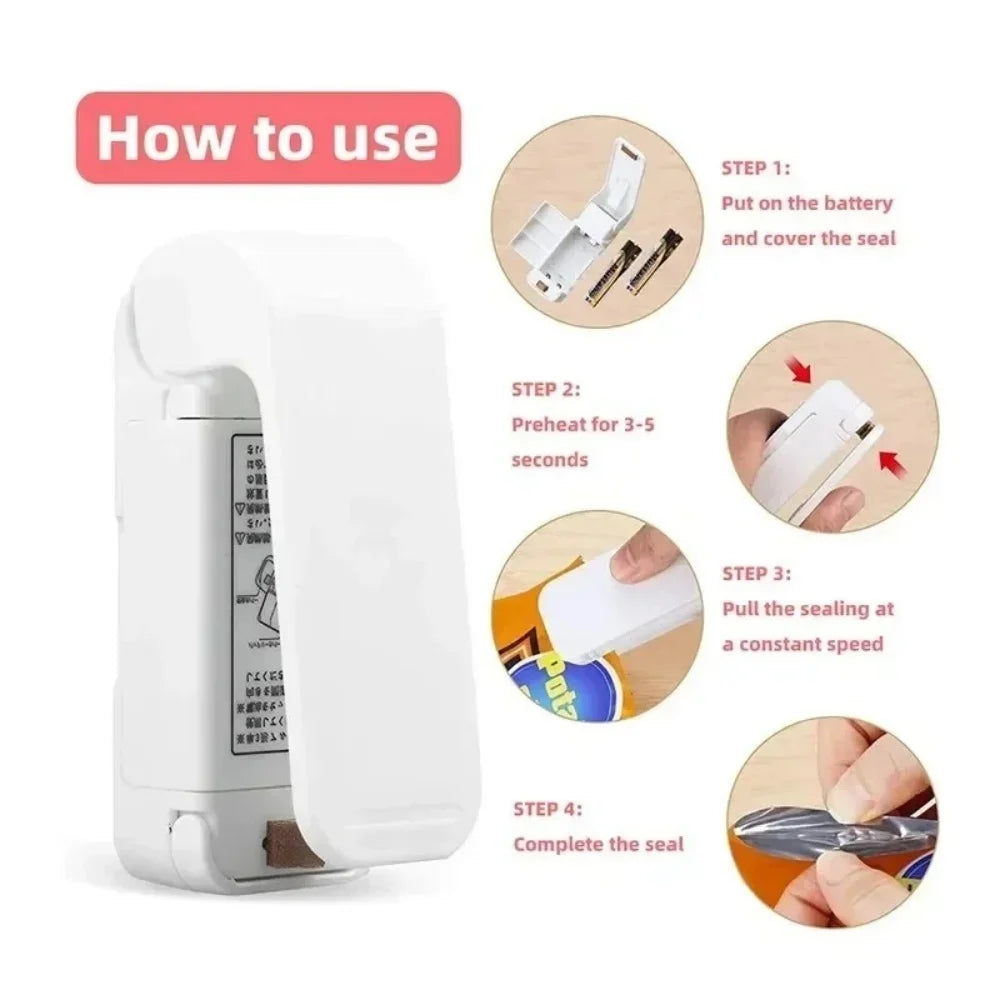 Mini Portable Heat Bag Sealer | USB Rechargeable Food Bag Sealing Machine