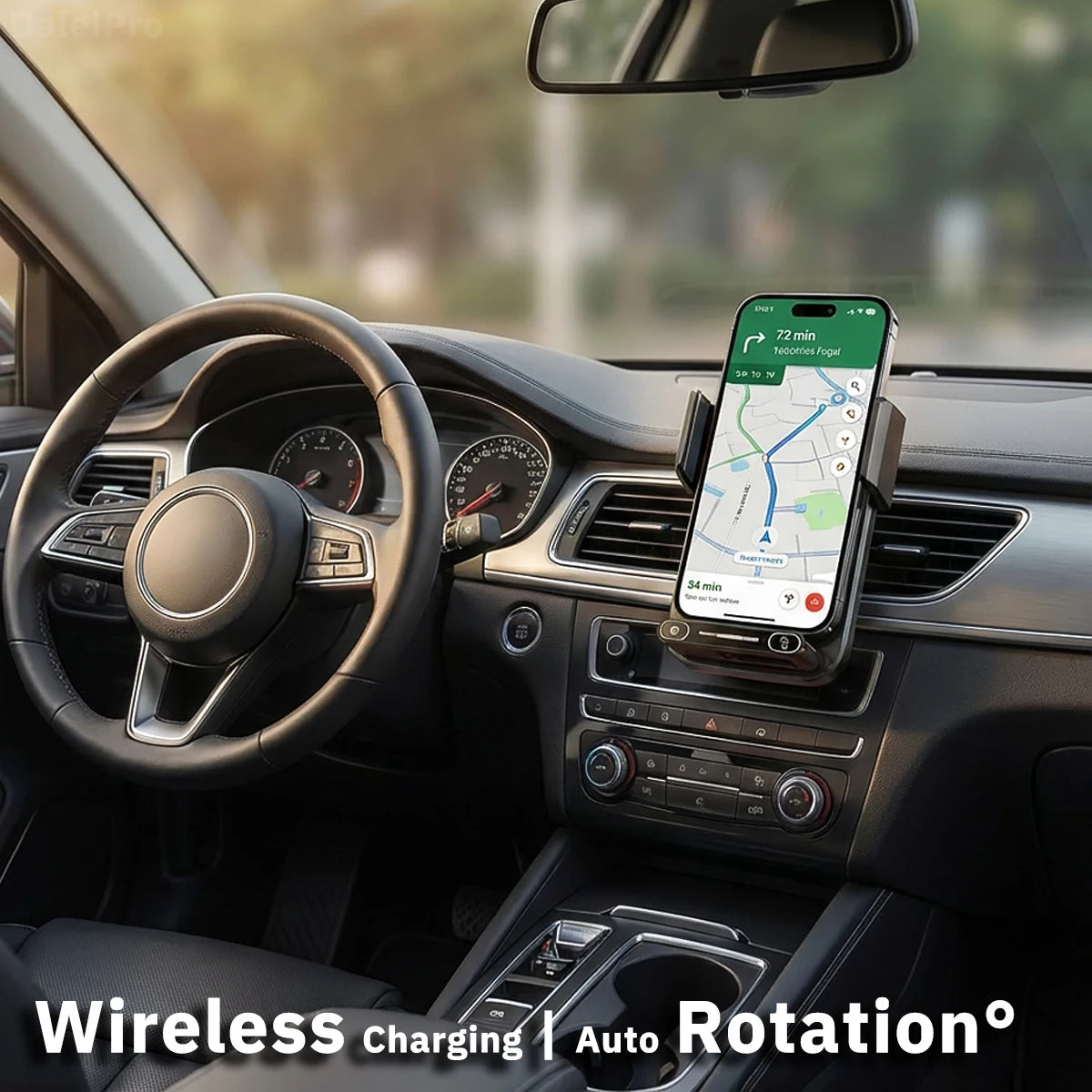 15W Wireless Car Phone Holder Charger – Auto Sensing Fast Charging Mount