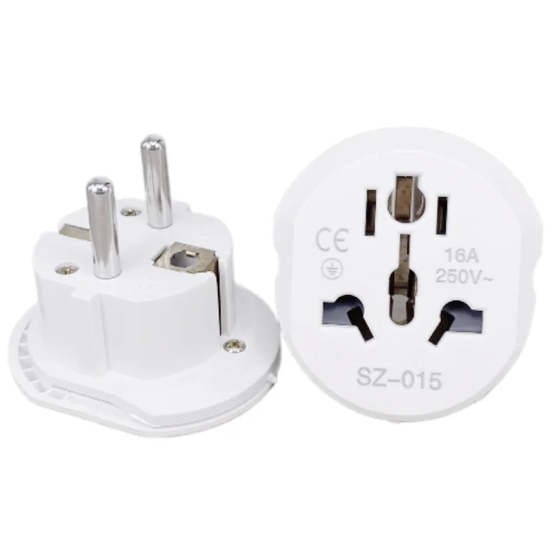 Universal EU Plug Travel Adapter | UK/US/AU to Europe Converter | 16A Power Adapter