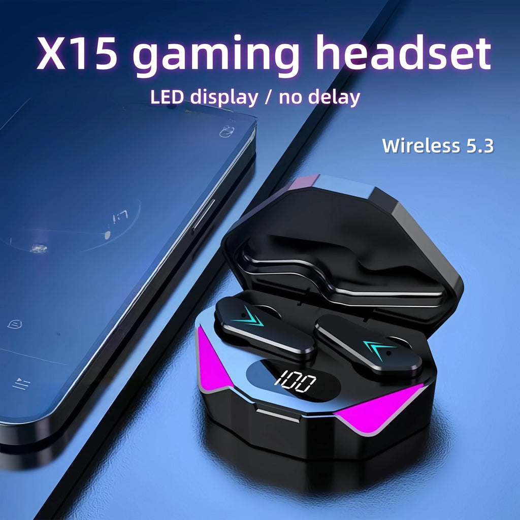 X15 TWS Gaming Wireless Earbuds – LED Display & Low Latency