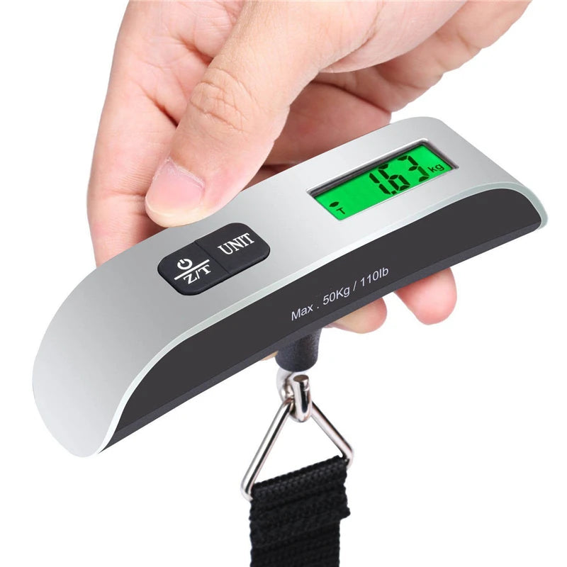 Portable 50kg LCD Digital Hanging Luggage Scale | Travel Suitcase Weight Checker