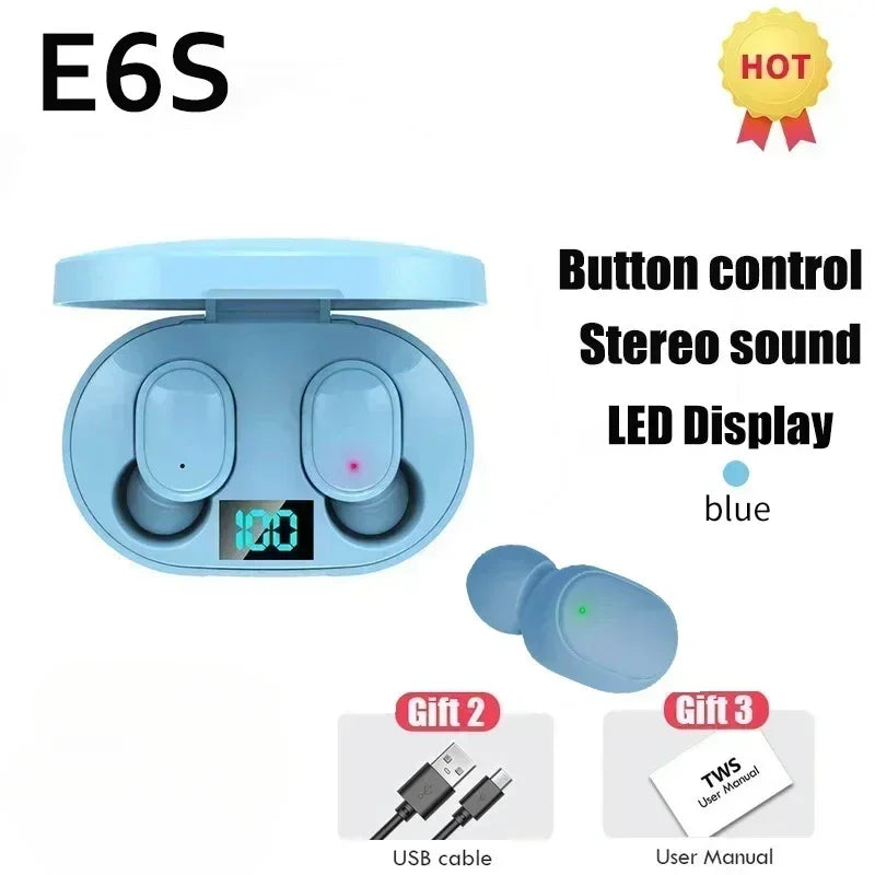 E6S TWS Wireless Earbuds – Bluetooth 5.0 Headphones with Charging Case.