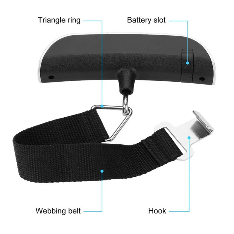 Portable 50kg LCD Digital Hanging Luggage Scale | Travel Suitcase Weight Checker