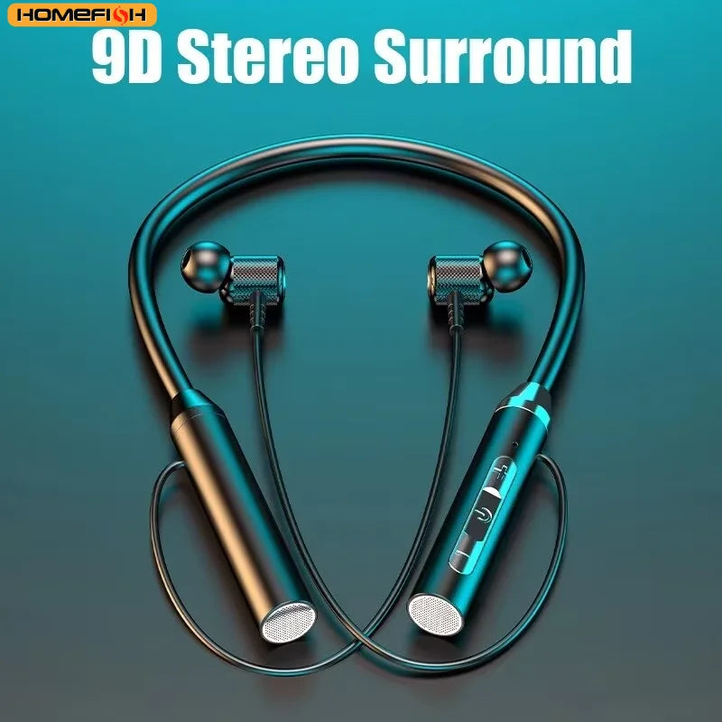 9D Bluetooth Neckband Earphones – Wireless Sports Headset