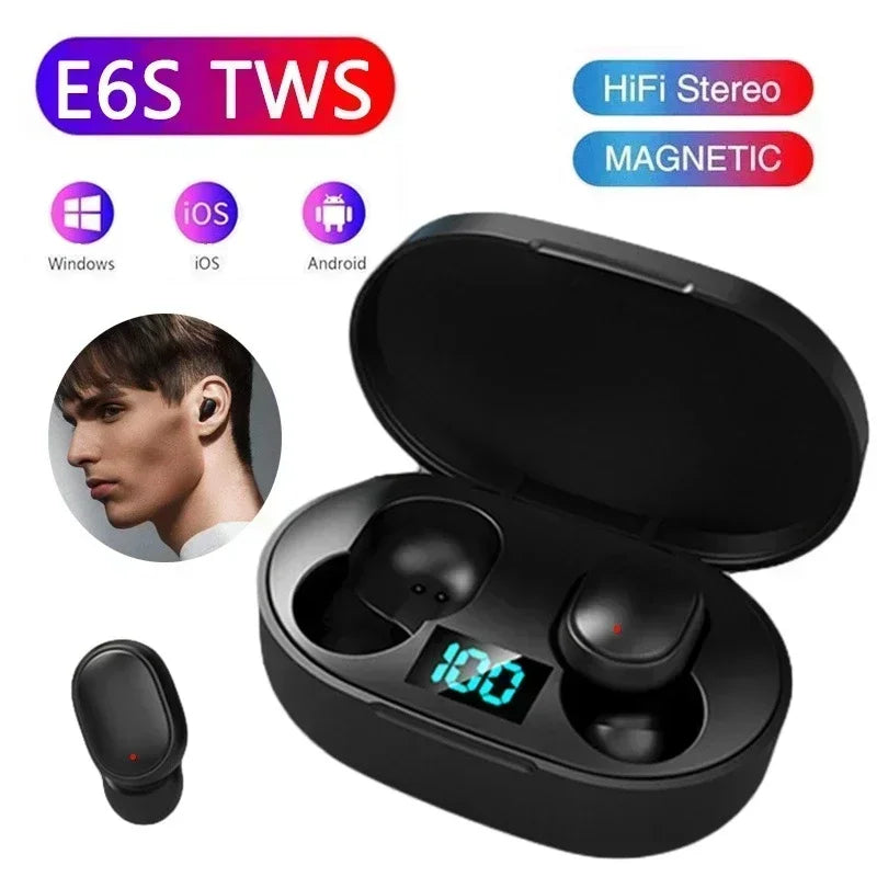 E6S TWS Wireless Earbuds – Bluetooth 5.0 Headphones with Charging Case.
