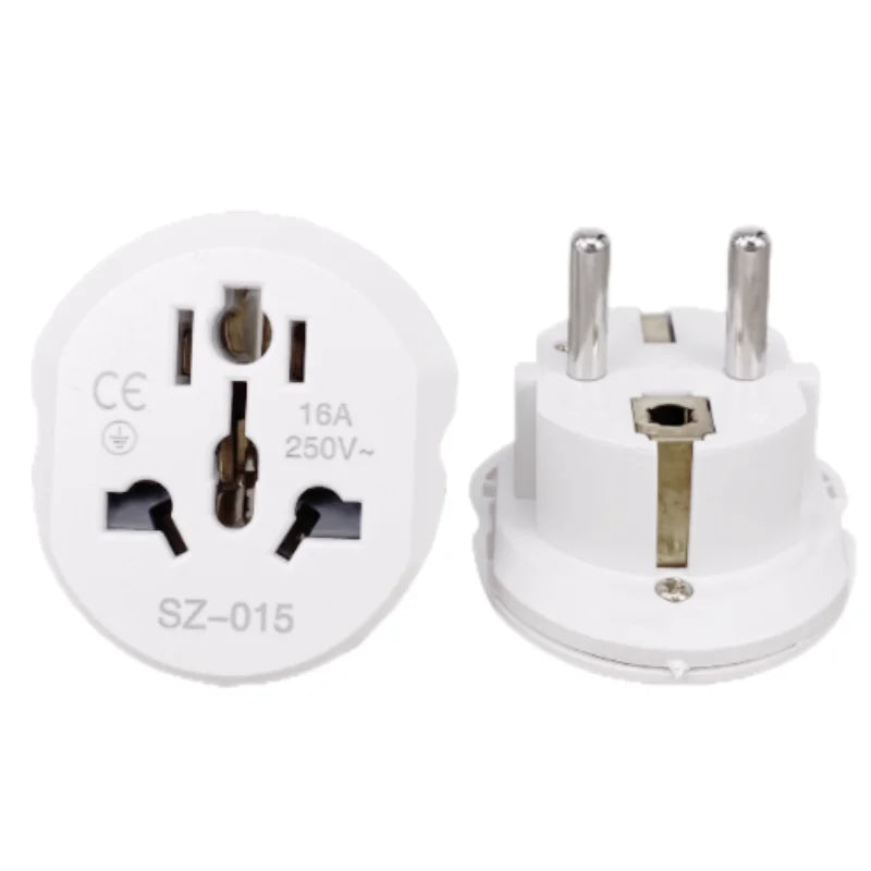 Universal EU Plug Travel Adapter | UK/US/AU to Europe Converter | 16A Power Adapter
