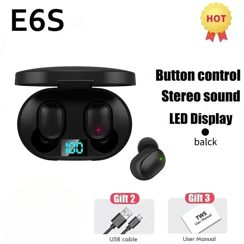 E6S TWS Wireless Earbuds – Bluetooth 5.0 Headphones with Charging Case.