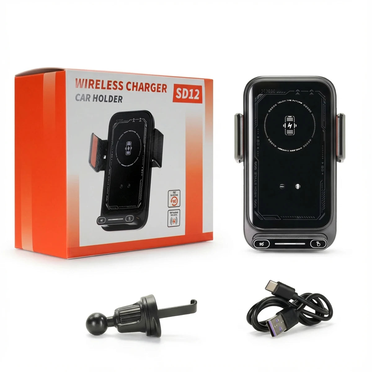 15W Wireless Car Phone Holder Charger – Auto Sensing Fast Charging Mount