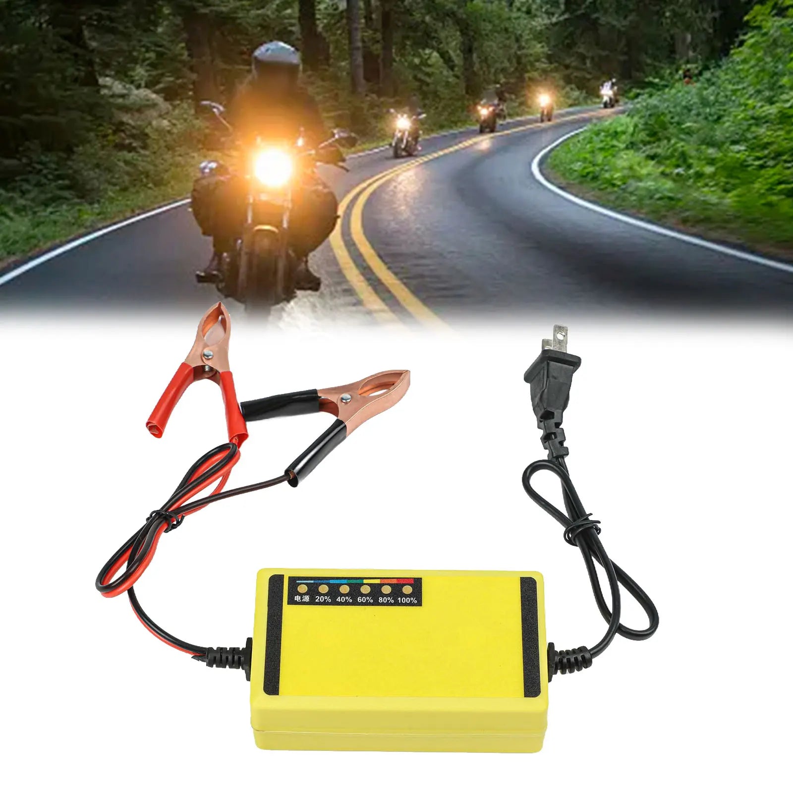 🔋 12V Smart Battery Charger for Car & Motorcycle – Fast Automatic Charging