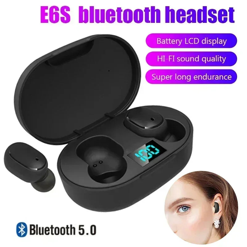 E6S TWS Wireless Earbuds – Bluetooth 5.0 Headphones with Charging Case.