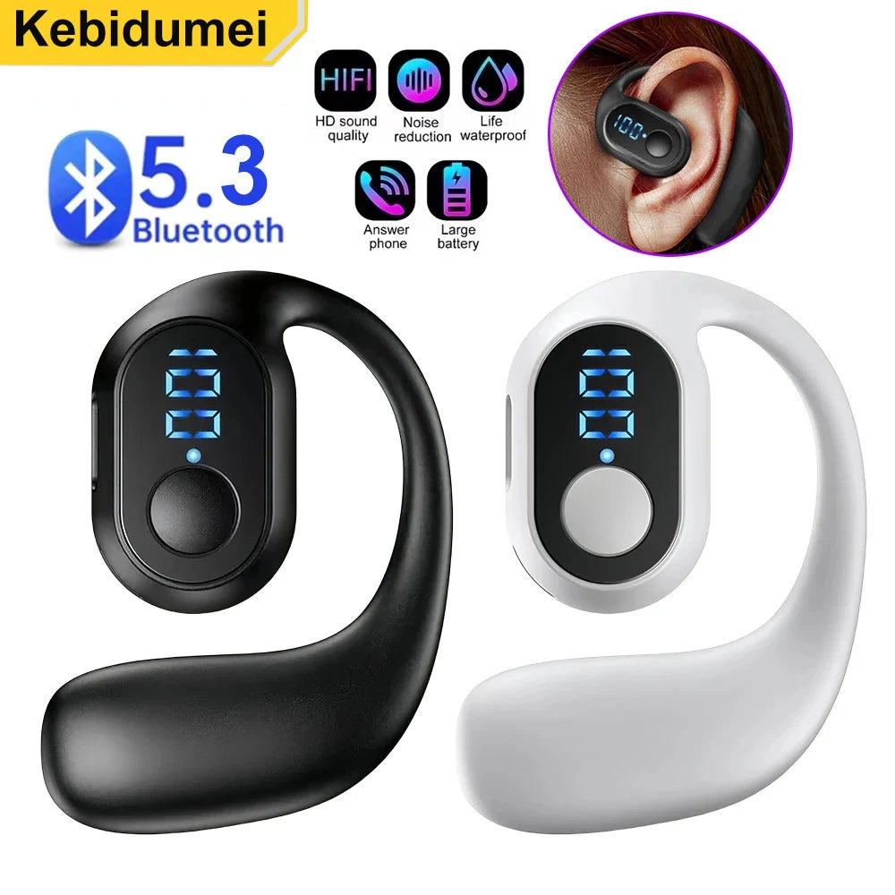Bluetooth 5.3 Ear Hook Wireless Earbuds – HD Calling & LED Display
