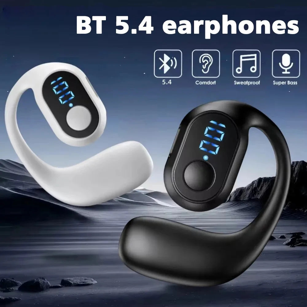 Bluetooth 5.3 Ear Hook Wireless Earbuds – HD Calling & LED Display
