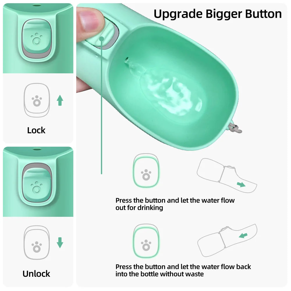 Portable Dog Water Bottle – Leakproof Travel Water Dispenser for Dogs & Cats (300ml / 350ml / 550ml)